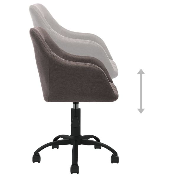 vidaXL Eetkamerstoelen draaibaar 6 st stof taupe