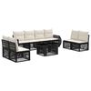 vidaXL Tuinbankenset 9 st Zwart en Cream Wit poly rattan
