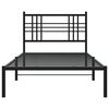 vidaXL Bedframe met hoofdbord metaal zwart 107x203 cm