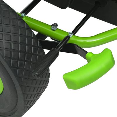 vidaXL Skelter met pedalen en verstelbare zitting groen