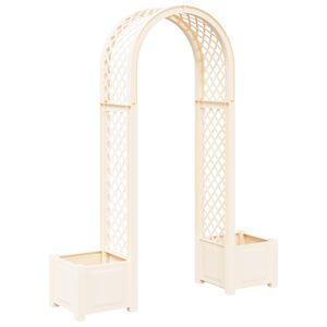 vidaXL Rozenboog met planter Wit 168,5 x 43 x 207 cm PP