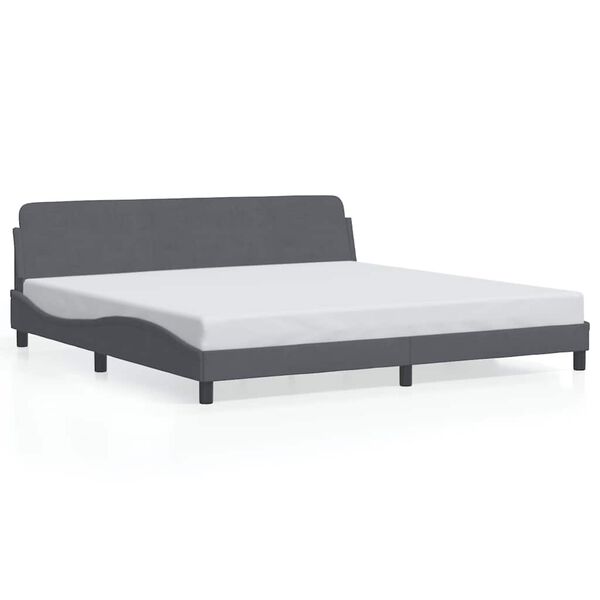 vidaXL Bedframe "Dover" 200x200 cm fluweel donkergrijs