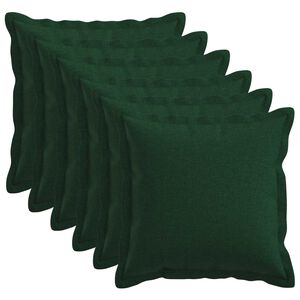 vidaXL Kussensloop 6 st HOUTEN Donkergroen 30 x 30 cm Faux Linnen