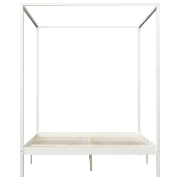 vidaXL Hemelbedframe met 2 lades massief grenenhout wit 160x200 cm