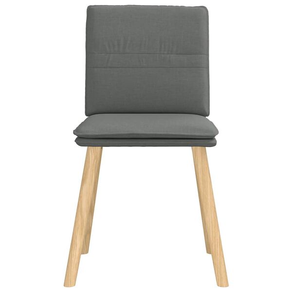 vidaXL Eetkamerstoelen 4 st stof donkergrijs