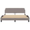 vidaXL Bedframe "Dover" stof taupe 160x200 cm