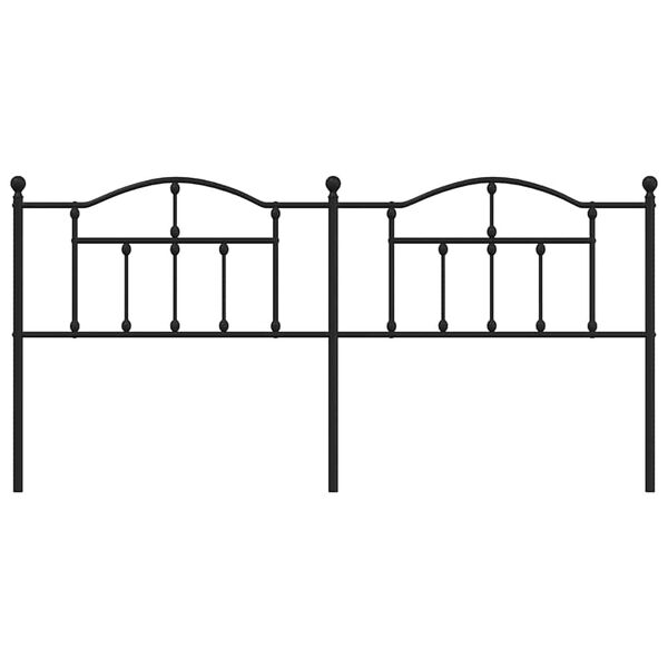 vidaXL Hoofdbord 193 cm metaal zwart