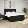 vidaXL Boxspring met matras stof zwart 180x200 cm