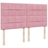 vidaXL Boxspring met matras fluweel roze 180x200 cm