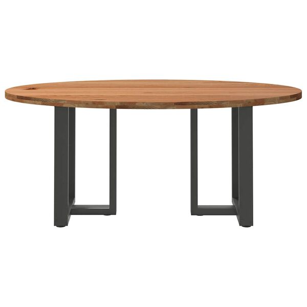 vidaXL Eettafel 200x100x74 cm ovaal massief eikenhout lichtbruin