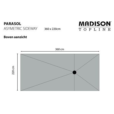 Madison Parasol Asymmetric Sideway 360x220 cm ecru PC15P016