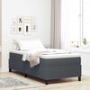 vidaXL Boxspringbed Donkergrijs en Wit 90 x 190 cm Katoen Stof