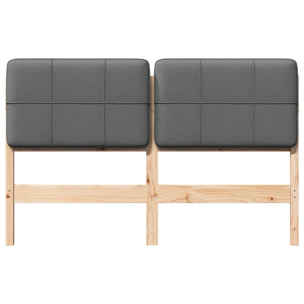 vidaXL Gestoffeerd hoofdbord Bruin en Licht Grijs 135 cm