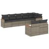 vidaXL 8-delige Loungeset met kussens poly rattan grijs