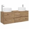 vidaXL Badkamerkastenset 3 st Artisanaal eiken 129 x 44,5 x 80 cm