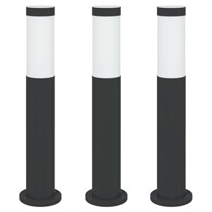 vidaXL Bolderverlichting 3 stuks 50 cm RVS IP44