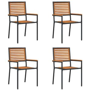 vidaXL Tuinstapelstoelen 4 st Bruin en zwart
