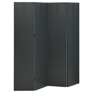 vidaXL Kamerscherm met 4 panelen 160x180 cm staal antracietkleurig