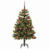 vidaXL Kunstmatige Scharnier Kerstboom met Cones Groen 120 cm