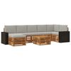 vidaXL Buiten bankenset met kussen 8 pcs Naturel en lichtgrijs