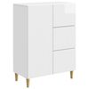 vidaXL Dressoir met lade Hoogglans Wit 66 x 34,5 x 90 cm Bewerkt hout