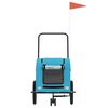 vidaXL Hondenfietstrailer oxford stof en ijzer blauw
