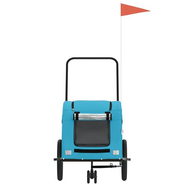 vidaXL Hondenfietstrailer oxford stof en ijzer blauw