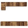 vidaXL Tv-meubelset Wandgemonteerd 5 pcs Oud Hout Bewerkt hout