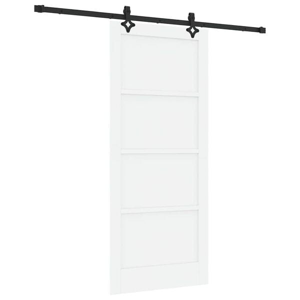 vidaXL Schuifdeur Wit en zwart 86 x 198,5 cm Massief grenenhout