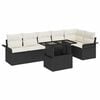 vidaXL Tuin Sofa Set met kussen met opslag 7 pcs Zwart Poly riet