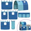 vidaXL Stapelbed met gordijnen 90x190 cm massief grenenhout blauw