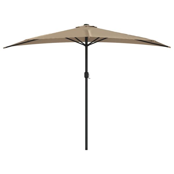 vidaXL Balkonparasol half met aluminium paal 300x155 cm taupe