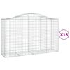 vidaXL Schanskorven 18 st gewelfd 200x50x120/140 cm ijzer