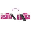 vidaXL Stapelbed met glijbaan en gordijnen roze 80x200 cm