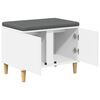 vidaXL Halbank met kussen met opslag met de deur Wit 60 x 38 x 46 cm