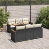 vidaXL 7-delige Loungeset met kussens poly rattan acacia zwart