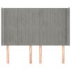 vidaXL Hoofdbord met randen 147x16x118/128 cm fluweel lichtgrijs