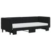 vidaXL Slaapbank onderschuifbed en matrassen 80x200 cm fluweel zwart