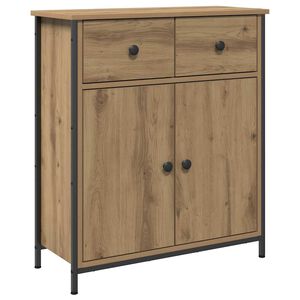 vidaXL Dressoir 70x30x80 cm bewerkt hout artisanaal eikenkleur