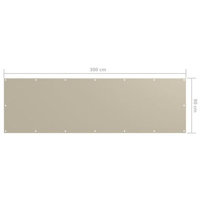 vidaXL Balkonscherm 90x300 cm oxford stof beige