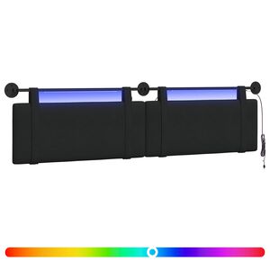vidaXL Hangend hoofdbord Zwart Stof
