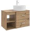 vidaXL Badkamermeubelset 2 st Artisanaal eiken Bewerkt hout