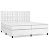 vidaXL Boxspring met matras kunstleer wit 200x200 cm