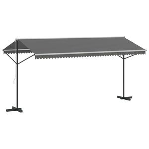 vidaXL Vrijstaande luifel Grijs 5 x 3 m Polyester