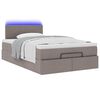 vidaXL Bed poef met matras en LED's 120x190 cm stof taupe