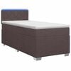 vidaXL Boxspring Bed met Matras en LED Donkerbruin 90 x 200 cm Stof