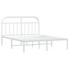 vidaXL Bedframe met hoofdbord metaal wit 160x200 cm