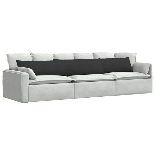 vidaXL Sofa Kussens 2 stuks Zwart 200 x 40 cm Stof