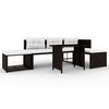 vidaXL 4-delige Loungeset poly rattan bruin
