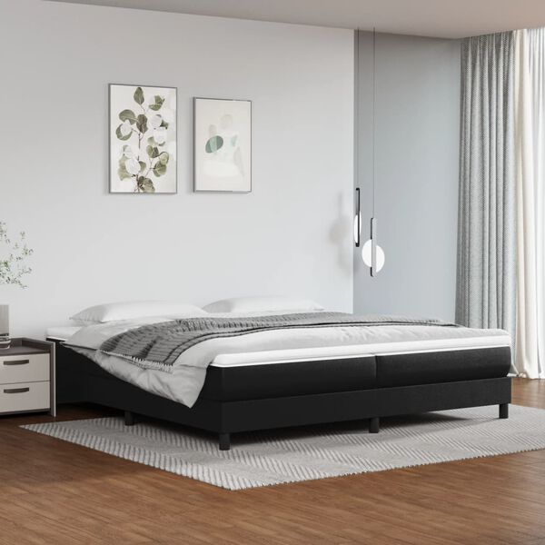 vidaXL Boxspring bed kunstleer zwart 200x200 cm